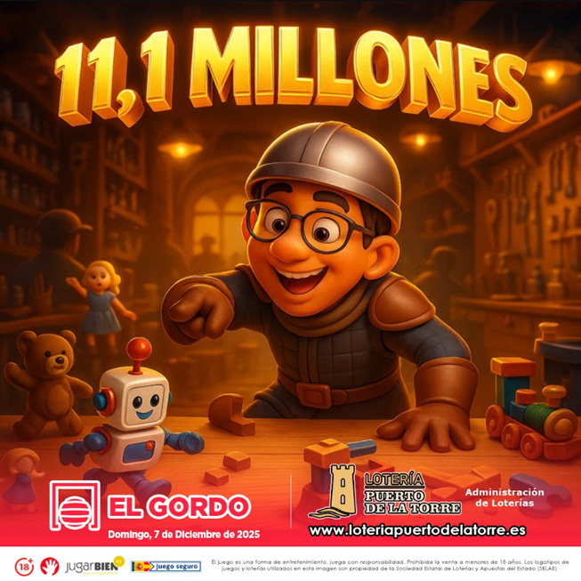 11 millones de euros es el bote del gordo de navidad 2025
