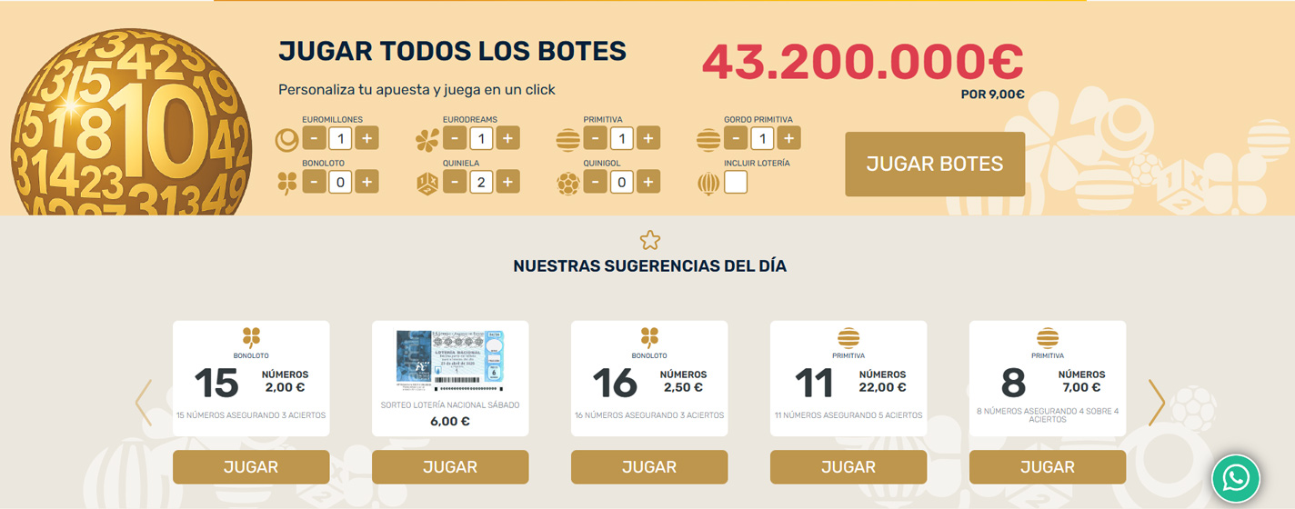 Jugar a todos los botes - Personaliza tu apuesta y juega en un click