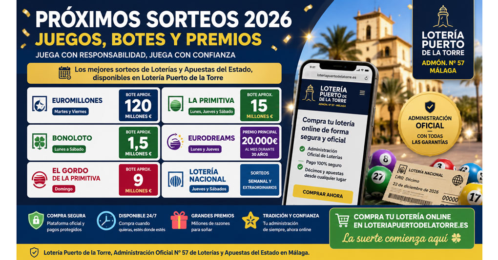 Próximos Sorteos de Loterías en España 2026: Juegos, Botes y Cómo Comprar Online de Forma Segura