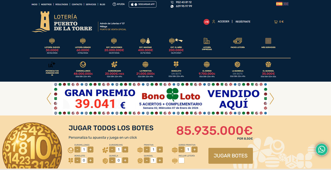 Web Oficial de Loteria Puerto de la Torre