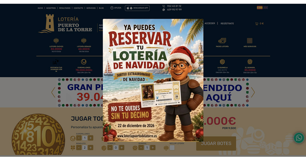 Cuándo Comprar Lotería de Navidad y Próximos Grandes Botes Online sin Comisiones