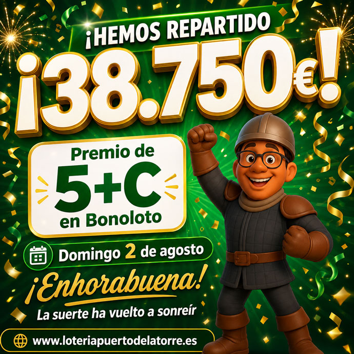 Hemos vuelto a repartir otro premio de la Bonoloto este agosto de 2026 - Lotería Nacional