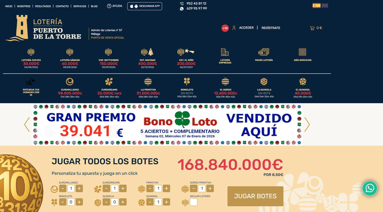 Jugar a todos los botes - 168.840.000 € por Por 8,50 €