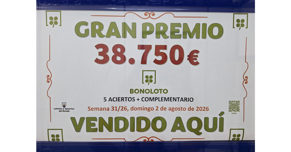 Repartimos 38.750,90 € en la BonoLoto del 2 de Agosto de 2026