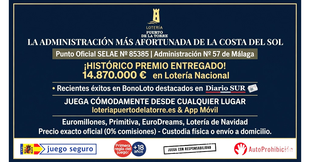 Guía Oficial de Sorteos y Botes Millonarios - La Suerte de la Administración Nº 57 de Málaga Ahora en tu Móvil en 2026 Guía Oficial de Sorteos y Botes Millonarios - La Suerte de la Administración Nº 57 de Málaga Ahora en tu Móvil en 2026